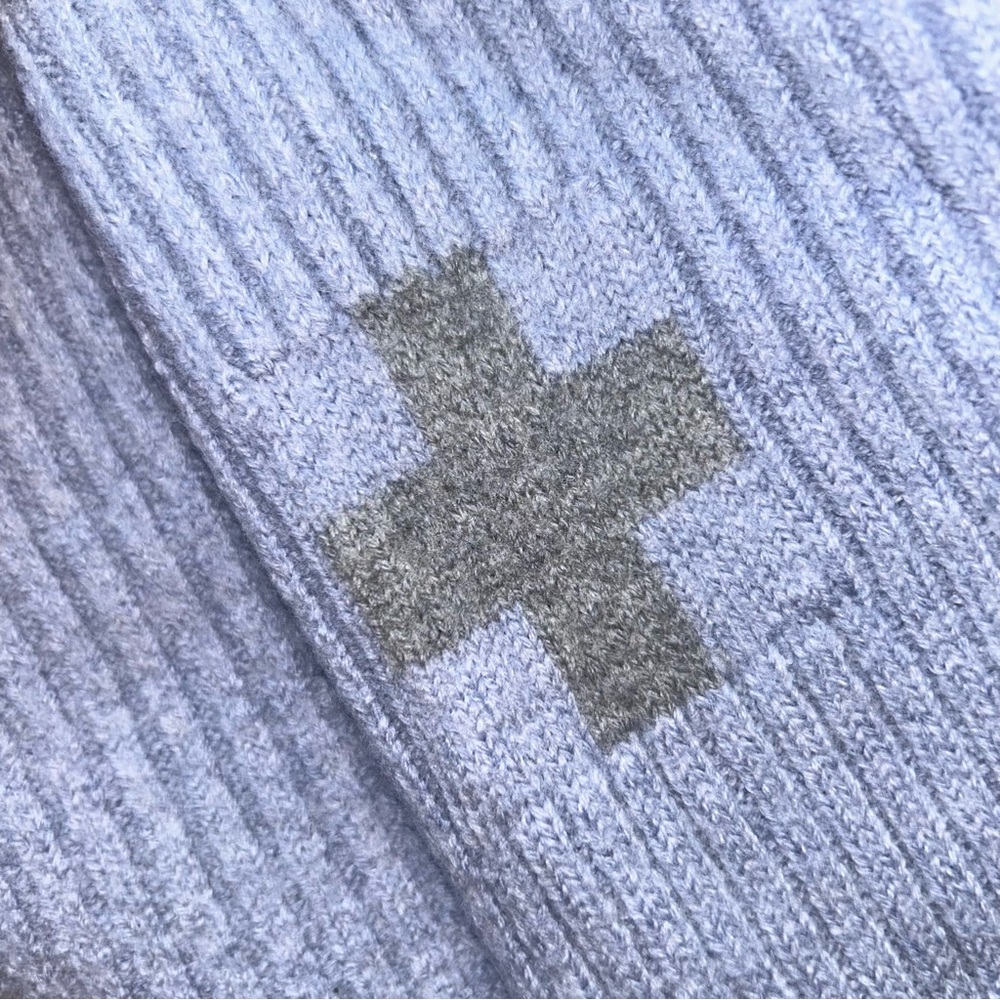 Victorinox Swiss Army Men’s 100% Wool Quarter Zip Sweater Size Large Gray Ribbed - Picture 5 of 8